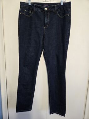 NYDJ Legging Jeans Size 14 Dark Wash Lift Tuck Stretch Skinny Made in USA